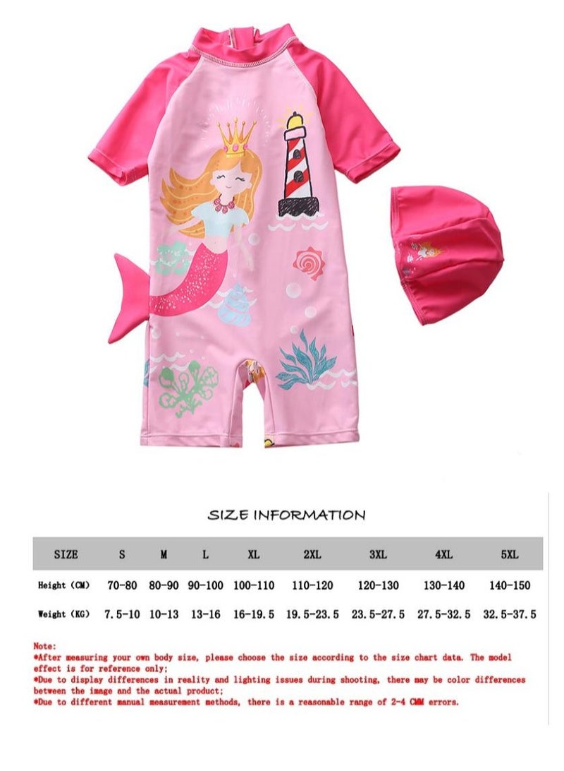Y&D 2 piece children's swimsuit girl baby one piece surfing suit baby swimming pool girl swimsuit 90-100 cm - Image 3