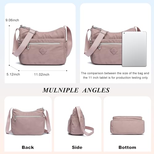 ETidy Crossbody Bag For Women Waterproof Lightweight Casual Shoulder Handbag Purse(Pink - Image 2