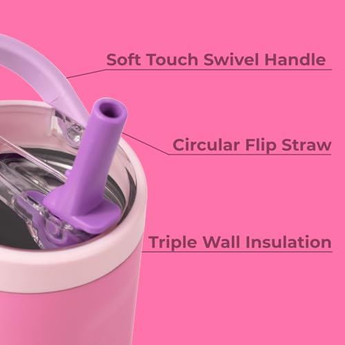 HydroJug Sport - Stainless Steel Tumbler with Straw, Vacuum Insulated, 32oz Leakproof Water Bottle, Ergonomic Design, Reusable, Dishwasher Safe, Rubber Base, Durable for Gym or Outdoors, Pink Sugar - Image 3