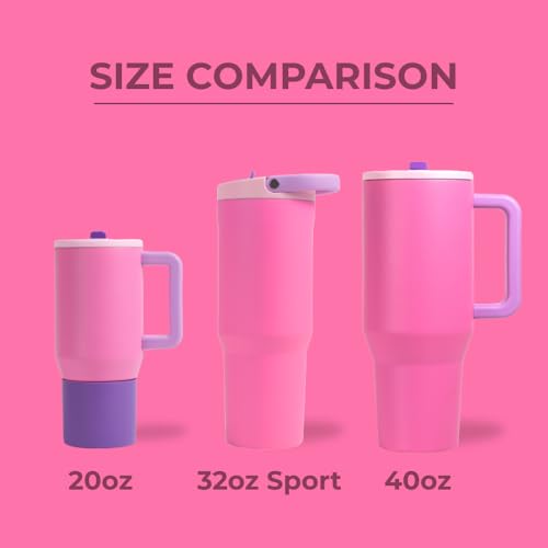 HydroJug Sport - Stainless Steel Tumbler with Straw, Vacuum Insulated, 32oz Leakproof Water Bottle, Ergonomic Design, Reusable, Dishwasher Safe, Rubber Base, Durable for Gym or Outdoors, Pink Sugar - Image 4