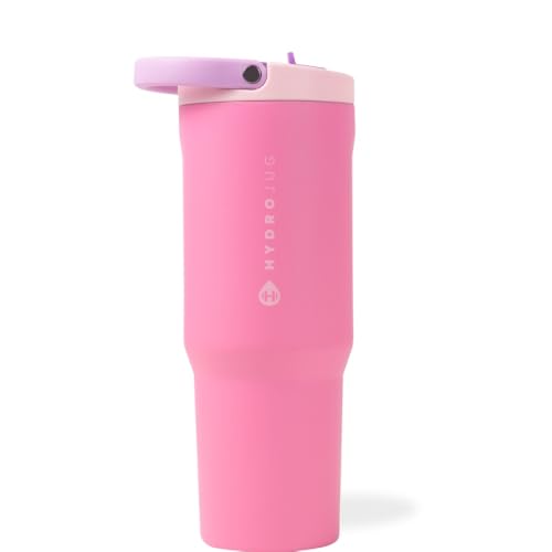 HydroJug Sport - Stainless Steel Tumbler with Straw, Vacuum Insulated, 32oz Leakproof Water Bottle, Ergonomic Design, Reusable, Dishwasher Safe, Rubber Base, Durable for Gym or Outdoors, Pink Sugar - Image 1