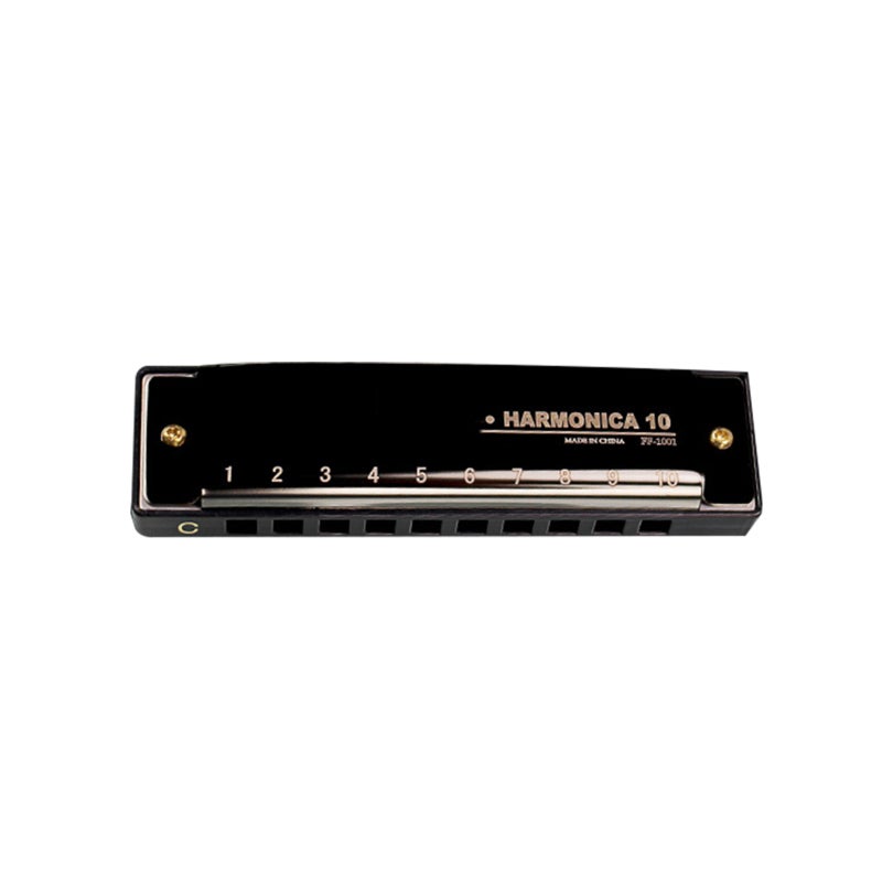 10 Holes Diatonic Blues Harmonica: Key Of C, Stainless Steel Shell, Single Row Hole Design - Portable With Protective Case, Eco-Friendly Material For Beginners, Music Lovers And Kids - Image 1