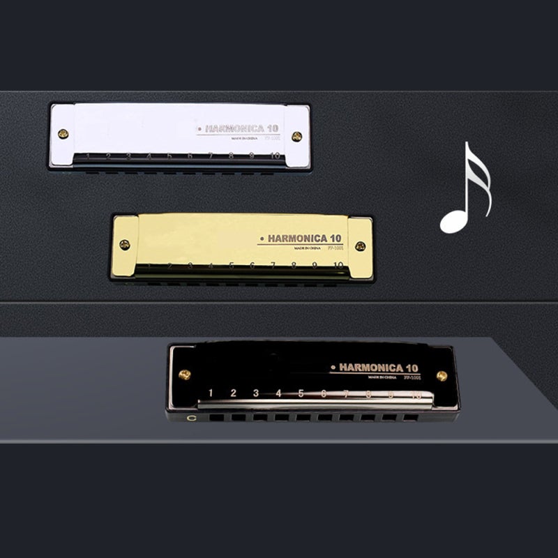 10 Holes Diatonic Blues Harmonica: Key Of C, Stainless Steel Shell, Single Row Hole Design - Portable With Protective Case, Eco-Friendly Material For Beginners, Music Lovers And Kids - Image 5