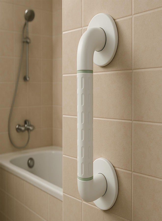 ELECRANGE Grab Bar for Bathroom, Bathroom Handle for Senior Citizen, Grab Bars for Elderly, Toilet Grab Bar, Bathroom Safety Support Handle for Seniors (White, 16 INCH) - Image 1