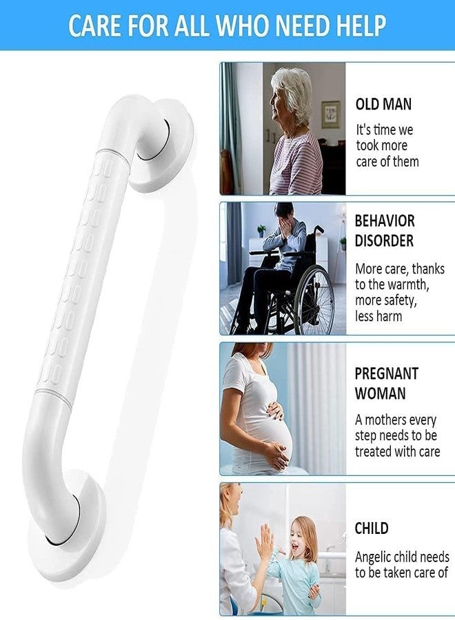 ELECRANGE Grab Bar for Bathroom, Bathroom Handle for Senior Citizen, Grab Bars for Elderly, Toilet Grab Bar, Bathroom Safety Support Handle for Seniors (White, 16 INCH) - Image 2