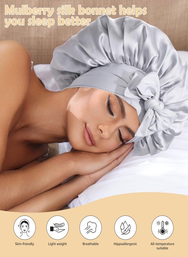 HAIMEIKANG Double-Sided 100% Mulberry Silk Bonnet & Shower Cap for Women - Premium Silk Sleep Cap for Hair Care - Comfortable & Stylish for Everyday Use and Travel - Image 5