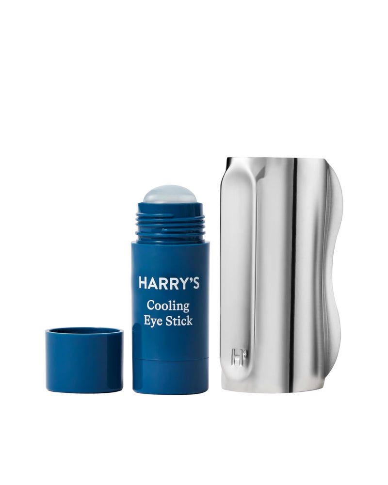 Harrys Cooling Eye Kit for Men  Gua Sha Depuffing Facial Massage Tool and Cooling Eye Stick