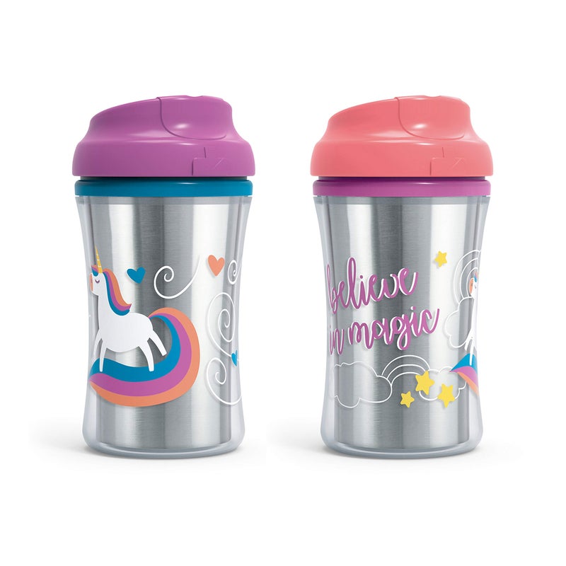 NUK First Essentials by NUK Seal Zone Insulated Cup-Like Rim Sippy Cup, 9 oz, 2 Count (Pack of 1) - Image 1