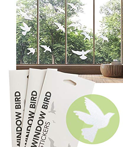 MESINURS AntiCollision Window Bird Stickers Decals Glass Door Protect and Save Bird Strikes Transparent36 Pcs 