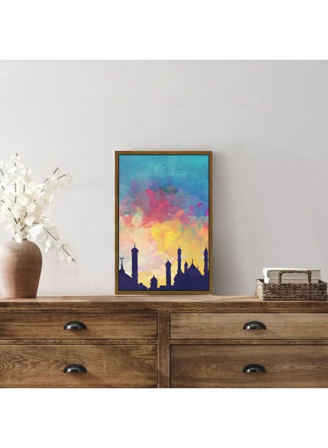 هوم جاليري لوحة فنية جدارية بإطار مسجد مغربي، مقاس 120×80 - Image 4