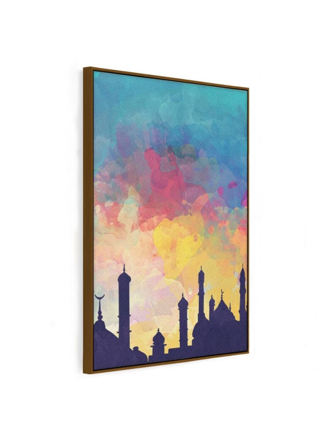 هوم جاليري لوحة فنية جدارية بإطار مسجد مغربي، مقاس 120×80 - Image 5