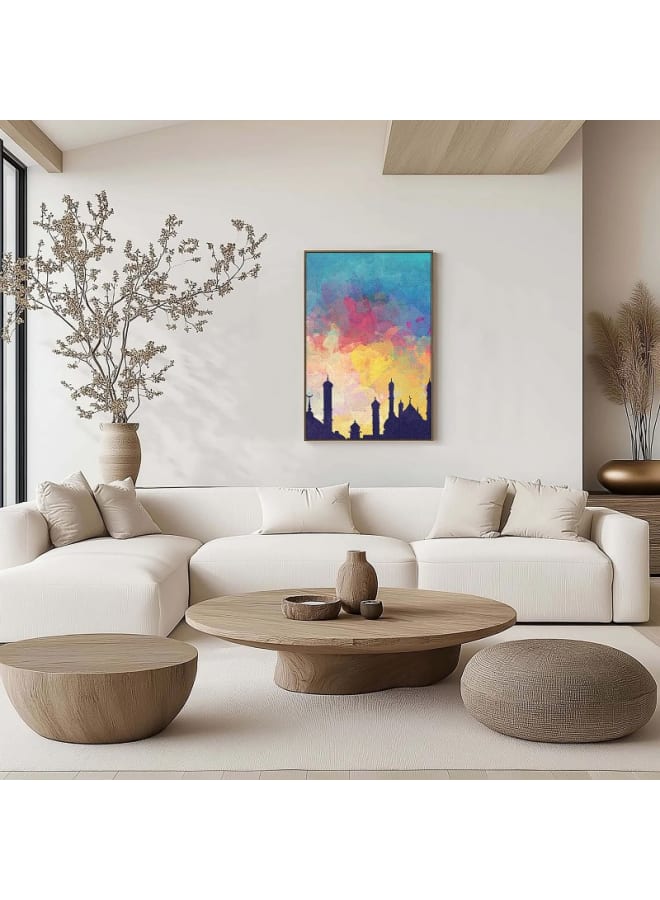 هوم جاليري لوحة فنية جدارية بإطار مسجد مغربي، مقاس 120×80 - Image 2