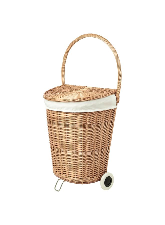 Zaboon Laundry basket with wheels, handmade Willow, 31 l - Image 1