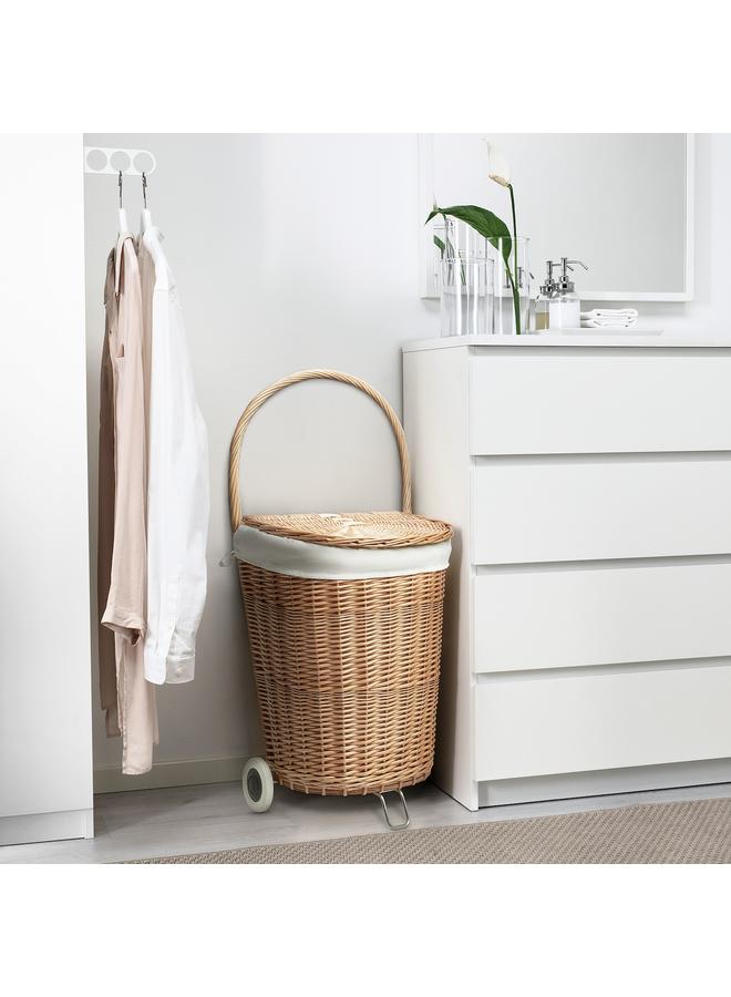 Zaboon Laundry basket with wheels, handmade Willow, 31 l - Image 4