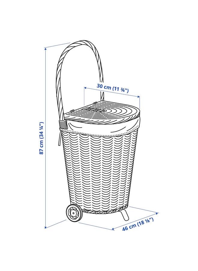Zaboon Laundry basket with wheels, handmade Willow, 31 l - Image 5