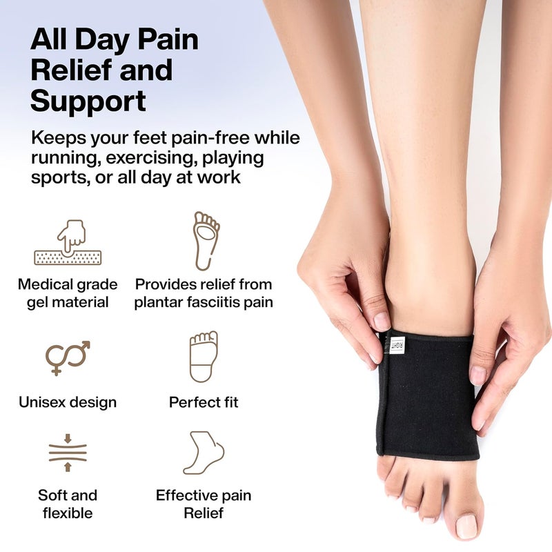 FOverA Arch Support Sleeves for Plantar Fasciitis, Heel Pain & Flat Feet – Compression Foot Sleeves for Men & Women (Size S, 1 Pair) - Image 2