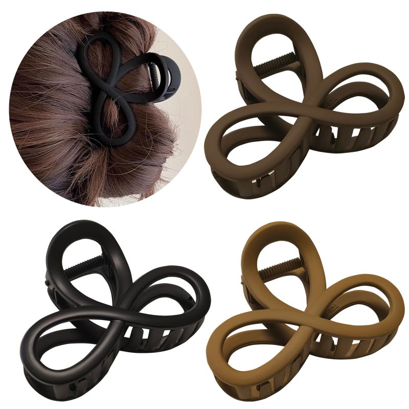 Markuii 3.3 Inch Hair Claw Clips, Unbreakable No Slip Matte Claw Clip for Women's Thin & Medium Thick Fine Hair, 3 Pack - Image 1
