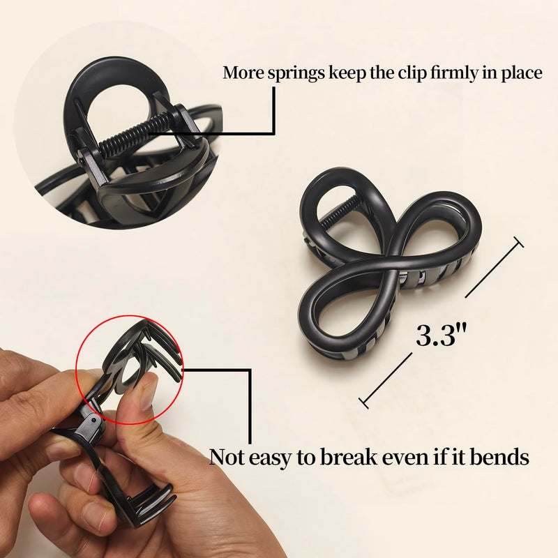 Markuii 3.3 Inch Hair Claw Clips, Unbreakable No Slip Matte Claw Clip for Women's Thin & Medium Thick Fine Hair, 3 Pack - Image 2