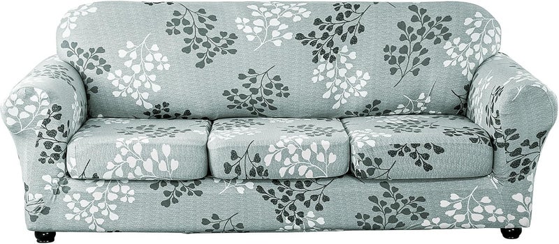 Lamberia Printed Sofa Cover for 3 Cushion Couch High Stretch Sofa Slipcovers 4 Piece Sofa Slipcover with Three Separate Cushion Covers Elastic Bottom Floral Pattern (Fall, Sofa) - Image 1