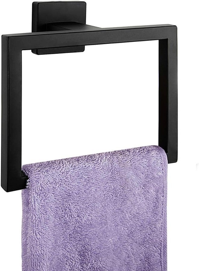 PAHSFS Matte Towel Ring - Modern Hand Towel Holder for Bathroom - SUS304 Stainless Steel Bathroom Towel Ring Wall Mounted - Bathroom Towel Rack - Black Towel Hanger - Image 1