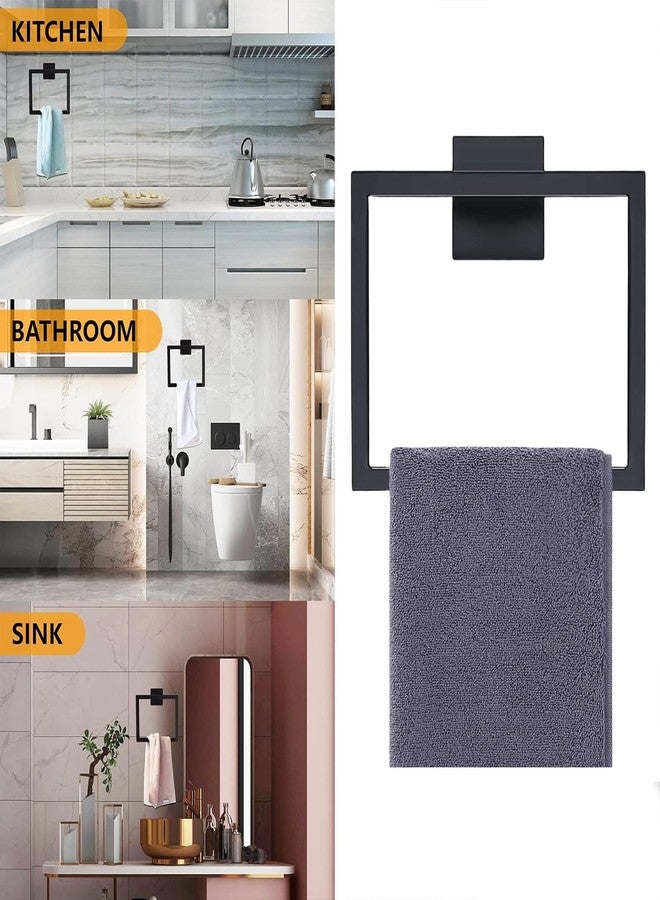 PAHSFS Matte Towel Ring - Modern Hand Towel Holder for Bathroom - SUS304 Stainless Steel Bathroom Towel Ring Wall Mounted - Bathroom Towel Rack - Black Towel Hanger - Image 5