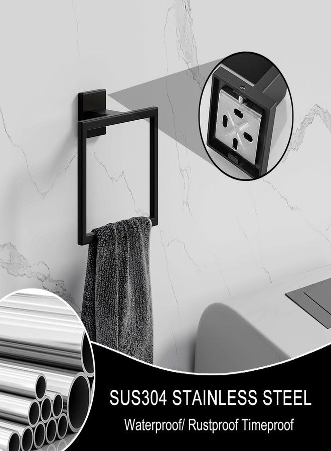 PAHSFS Matte Towel Ring - Modern Hand Towel Holder for Bathroom - SUS304 Stainless Steel Bathroom Towel Ring Wall Mounted - Bathroom Towel Rack - Black Towel Hanger - Image 3