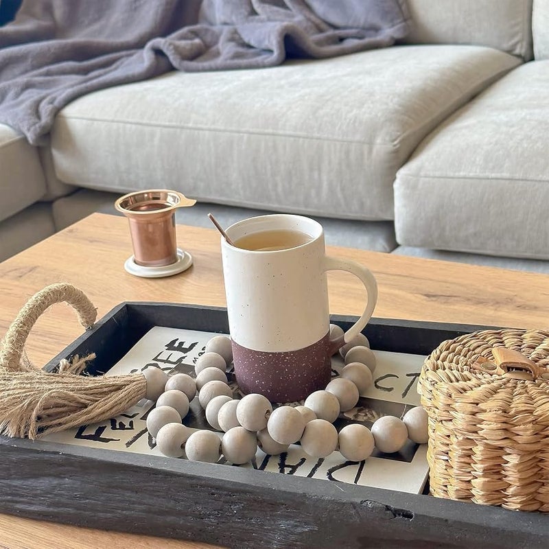 Mora Ceramics Tea Cup with Loose Leaf Infuser, Spoon and Lid, 12 oz, Microwave and Dishwasher Safe Coffee Mug - Rustic Matte Ceramic Glaze, Modern Herbal Tea Strainer - Great Gift for Women, Garnet - Image 5