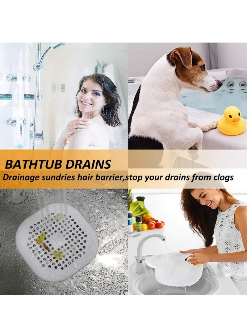 2-Pack Hair Catcher,Square Hair Drain Cover for Shower Silicone Hair Stopper with Suction Cup,Easy to Install Suit for Bathroom,Bathtub,Kitchen - Image 2