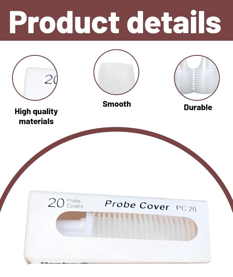 Buildcon 20 قطعة أغطية مجس disposable لميزان الحرارة، أغطية ميزان الحرارة للأذن، ملحقات مراقبة درجة الحرارة للاستخدام الصحي - Image 2