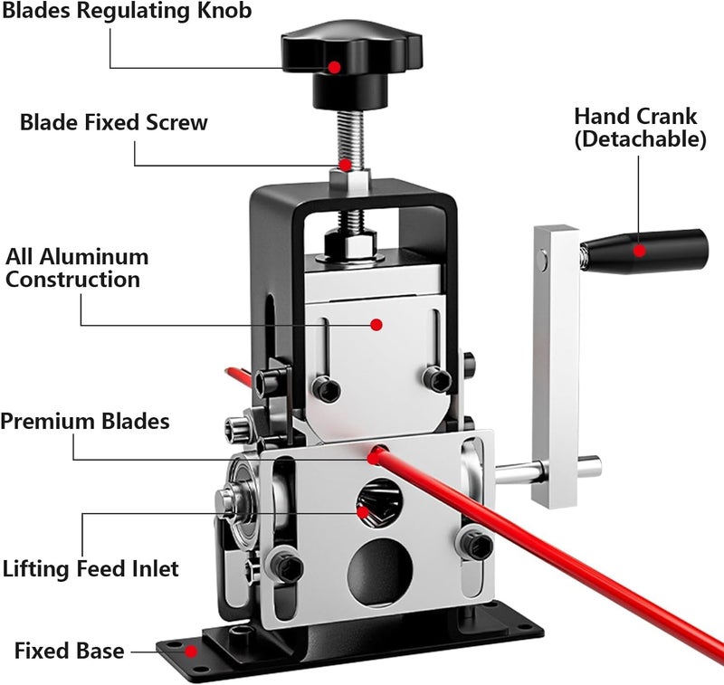 Hizmivos Manual Wire Stripping Machine Gauge Wire 0.06-1 inches,Scrapping Copper Wire Peeler Machine,Drill Powered Hand Crank Wire Stripper Tool for Scrap Copper Recycling - Image 5
