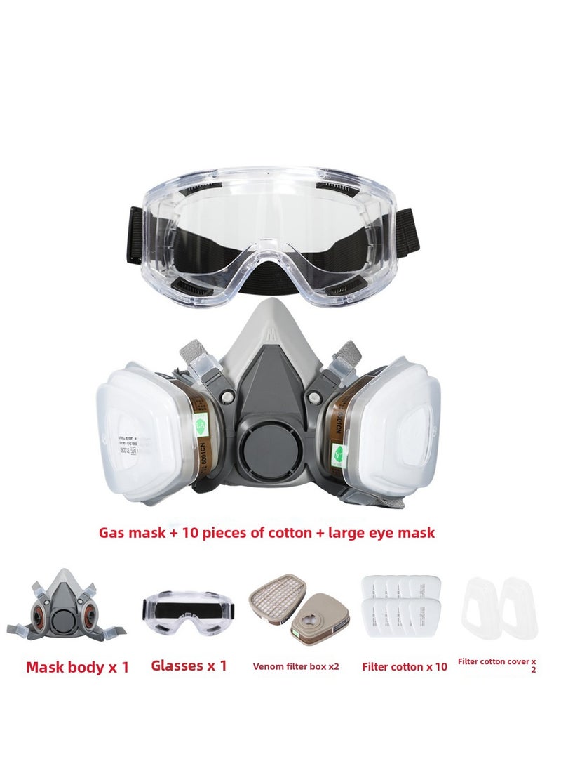 Gas Mask with Goggles KN95 Filter Protective Set for Welding Grinding Spraying - Image 1
