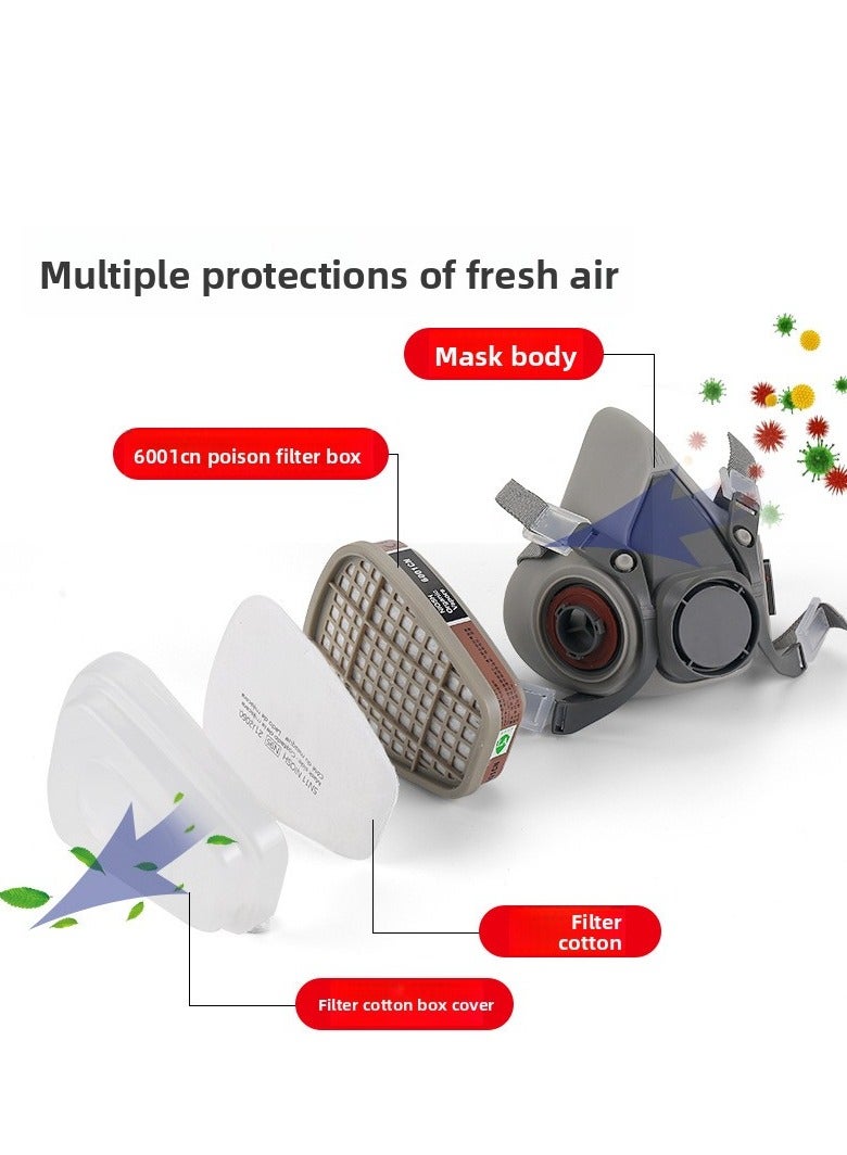 Gas Mask with Goggles KN95 Filter Protective Set for Welding Grinding Spraying - Image 4