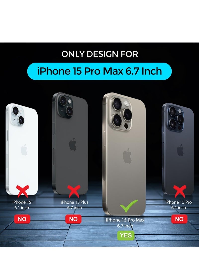 Magnetic New Designed for 15 Pro Max Case, Compatible with Magsafe, Shockproof Protective Phone Case for 15 Pro Max 6.7 Inch, Titanium Gray  - Image 5