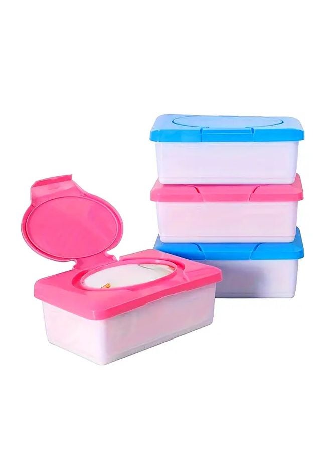 Blue Plastic Wet Wipes Storage Box With Lid Dispenser Case Organizer - Image 2