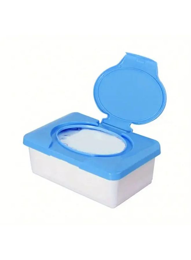 Blue Plastic Wet Wipes Storage Box With Lid Dispenser Case Organizer - Image 4