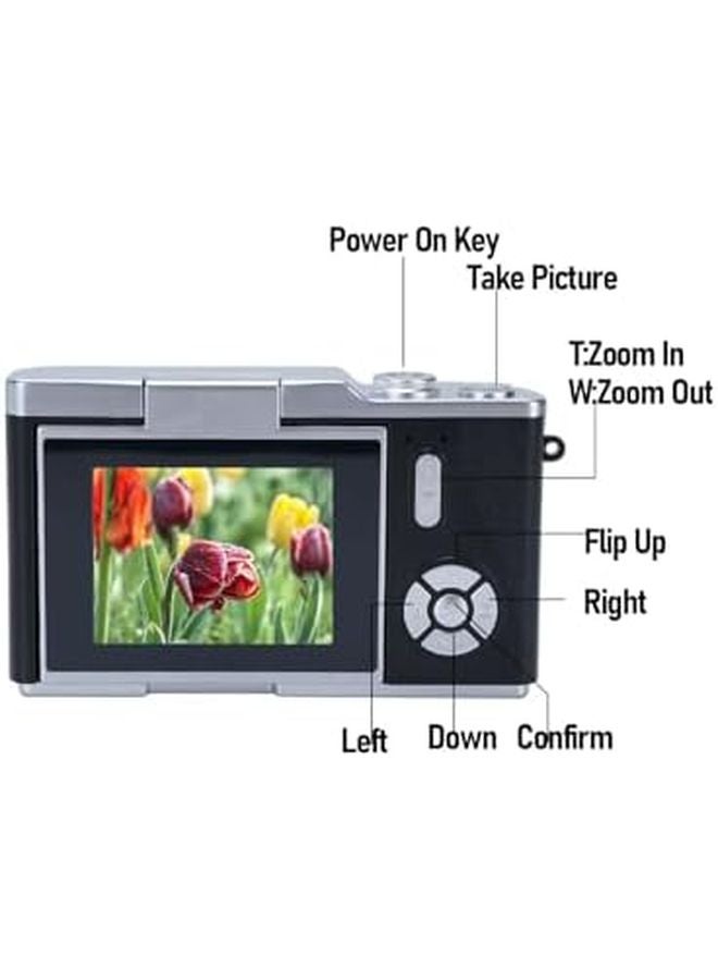 Digital Zoom Camera 48MP 1080P Vlogging with Flip Screen Autofocus and LED Fill Light Black - Image 4