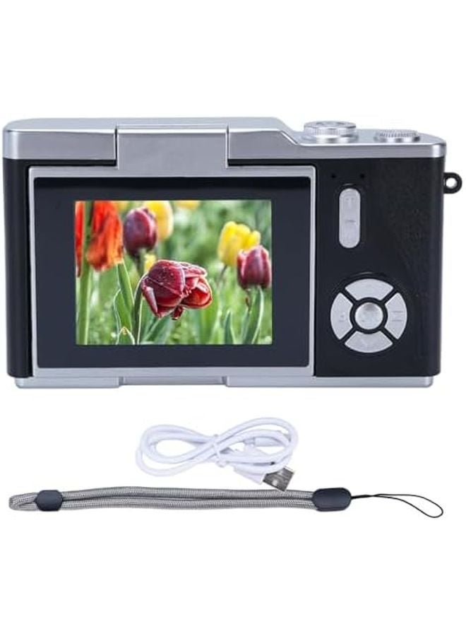Digital Zoom Camera 48MP 1080P Vlogging with Flip Screen Autofocus and LED Fill Light Black - Image 2