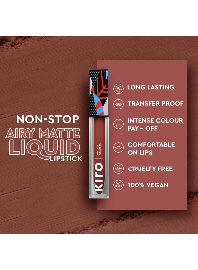 Kiro Airy Matte Liquid Lipstick Nutmeg Nude | Chocolate Brown | Transferproof I Waterproof lipstick Long Lasting I Apricot & Avocado Oil | 100% Vegan | 5ml | No Parabens, No Toxins - Image 5