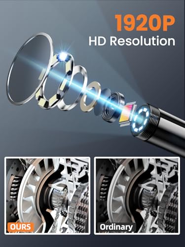 Vorth Endoscope Camera with Light 1920P HD Borescope with 8 LED Lights 165 FT SemiRigid Snake Inspection Camera IP67 Waterproof Drain Pipe Borescope Mens Tool for iOS and Android - Image 3