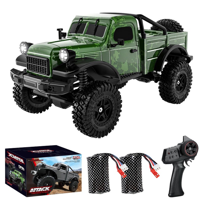 Hylukon 118 Scale All Terrain Remote Control Car 24 GHz 4WD RC Rock Crawler with LED Lights 12KPH OffRoad Pickup Truck Vehicle Toys RTR Gift for Adults - Image 3