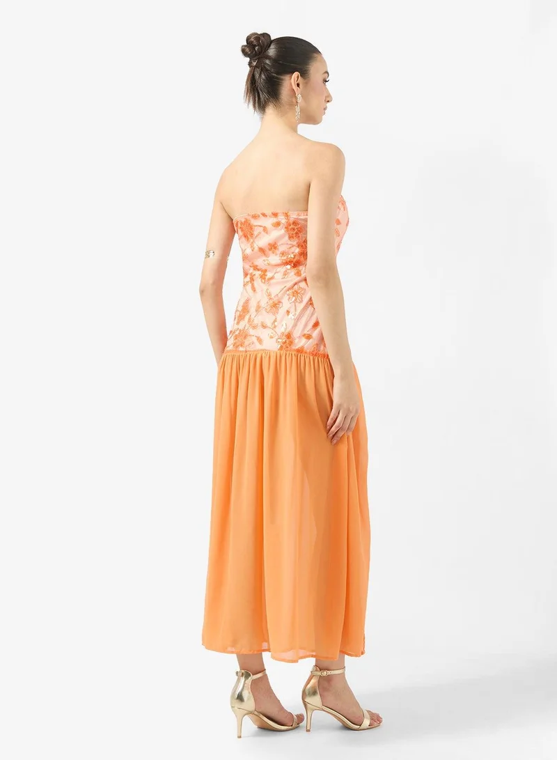 Ginger Boutique Drop Waist Sequin Embellished Dress