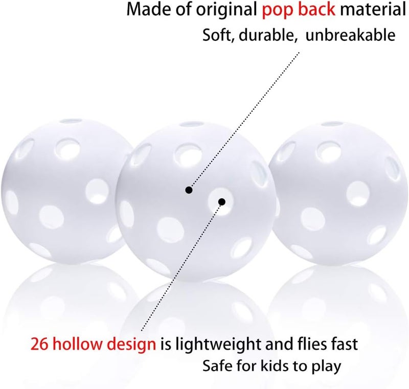 Anteer 12 Pack Plastic Baseball Practice Baseballs for Hitting, Indoor Outdoor Lightweight Balls Baseball Batting Training - Image 3
