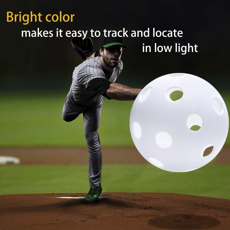 Anteer 12 Pack Plastic Baseball Practice Baseballs for Hitting, Indoor Outdoor Lightweight Balls Baseball Batting Training - Image 5