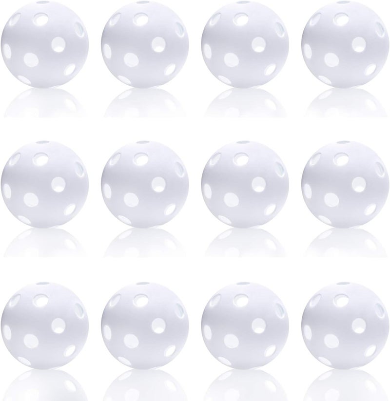 Anteer 12 Pack Plastic Baseball Practice Baseballs for Hitting, Indoor Outdoor Lightweight Balls Baseball Batting Training - Image 1