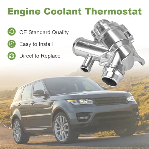 WMPHE Upgraded Aluminium Engine Coolant Thermostat Housing Compatible with Jaguar F-Type XF XFR XFR-S XJ XJR XK XKR XKR-S Rover 2010-2017 Replacement for LR010799 LR032135 C2Z19929 AJ812887 - Image 2