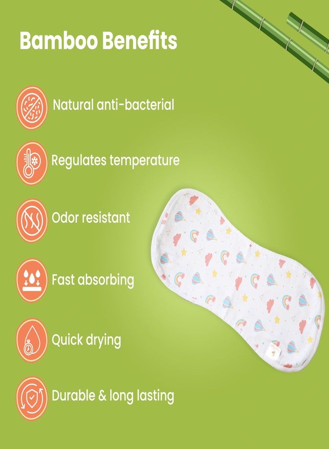 FawnFeel Burp Cloth for Newborn Baby, Infants & Toddlers I Bamboo Based Fabric Breathable, Soft, Fast Absorbing I Rainbow Print I Size 52cmx26cm - Image 3