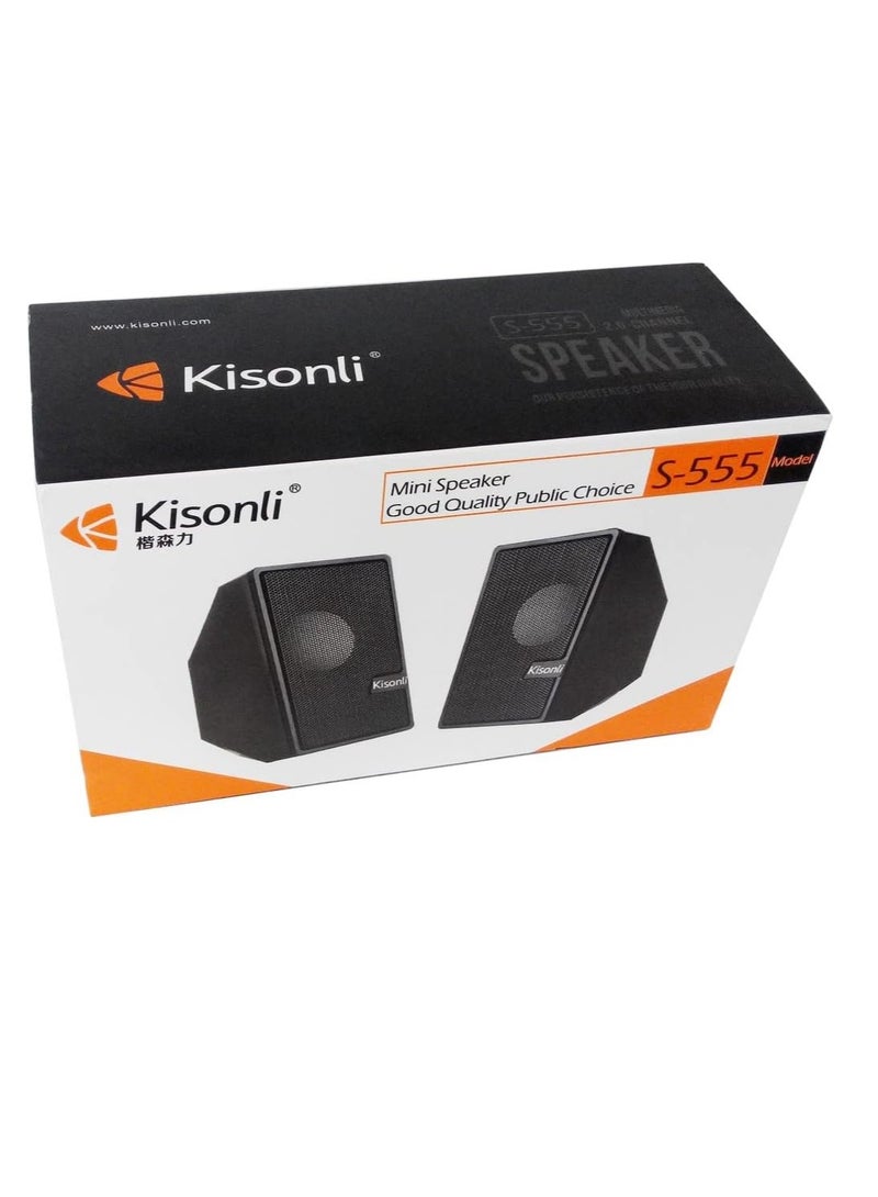 Kisonli multimedia speaker 2.0 - black, Bluetooth S-555 - Image 3