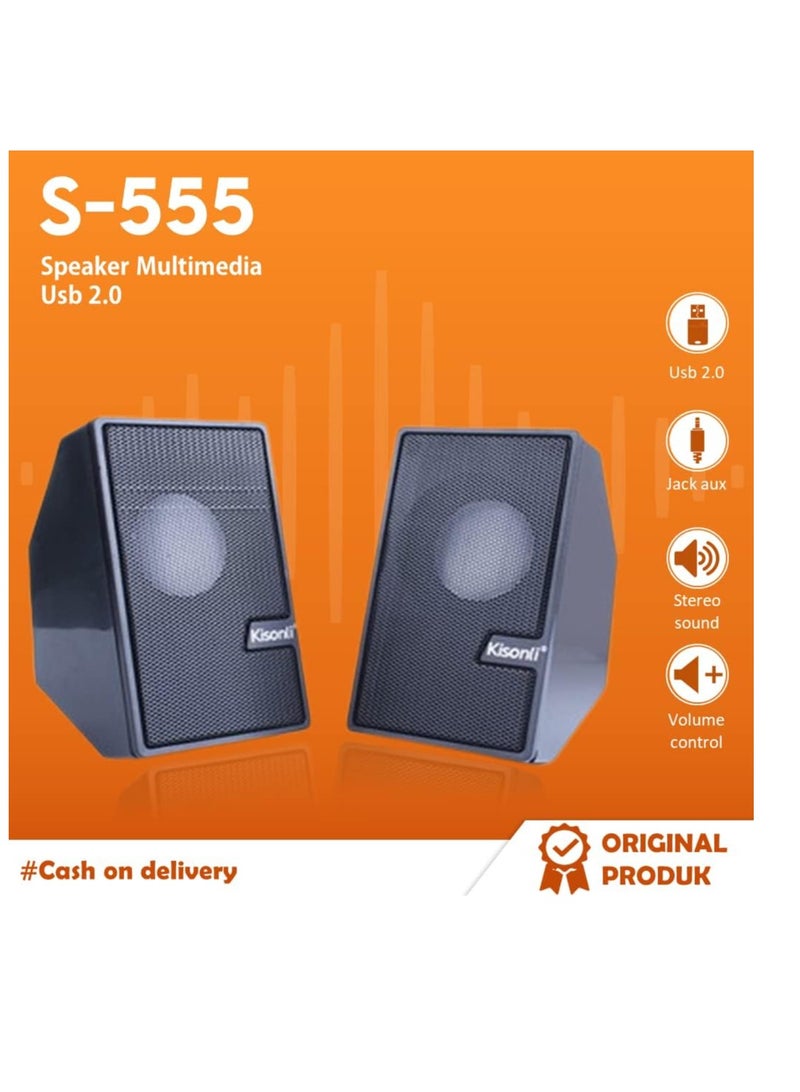 Kisonli multimedia speaker 2.0 - black, Bluetooth S-555 - Image 4