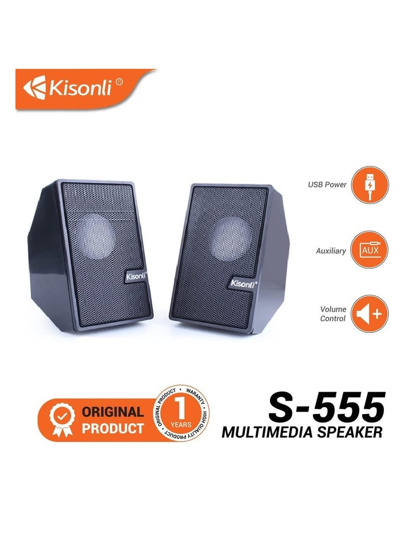 كيسونلي - مكبر صوت متعدد الوسائط 2.0 - أسود، بلوتوث S-555 - Image 1