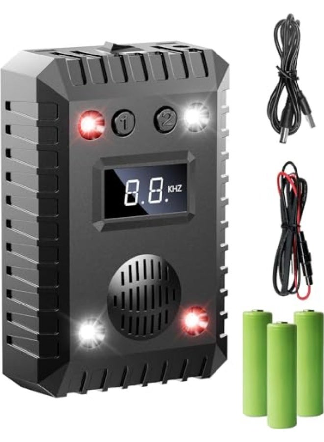 طارد الحيوانات، طارد الفئران بالموجات فوق الصوتية تحت الغطاء، أضواء ومؤشرات إنذار لصيانة السيارة، تخلص من الفئران، والجرذان، والسناجب في محرك السيارة، مرآب الشاحنة، العلية، القبو، مستودع الحظيرة، حماية السيارة - Image 1